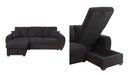 Black Fabric Sectional Sleeper Sofa