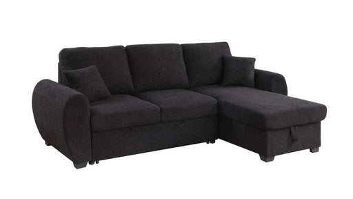 Black Fabric Sectional Sleeper Sofa