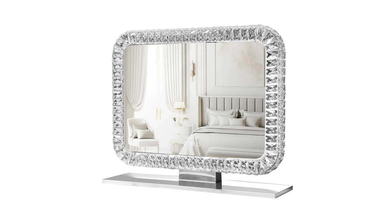 Bling Landscape White Metal & Plastic Vanity Mirror
