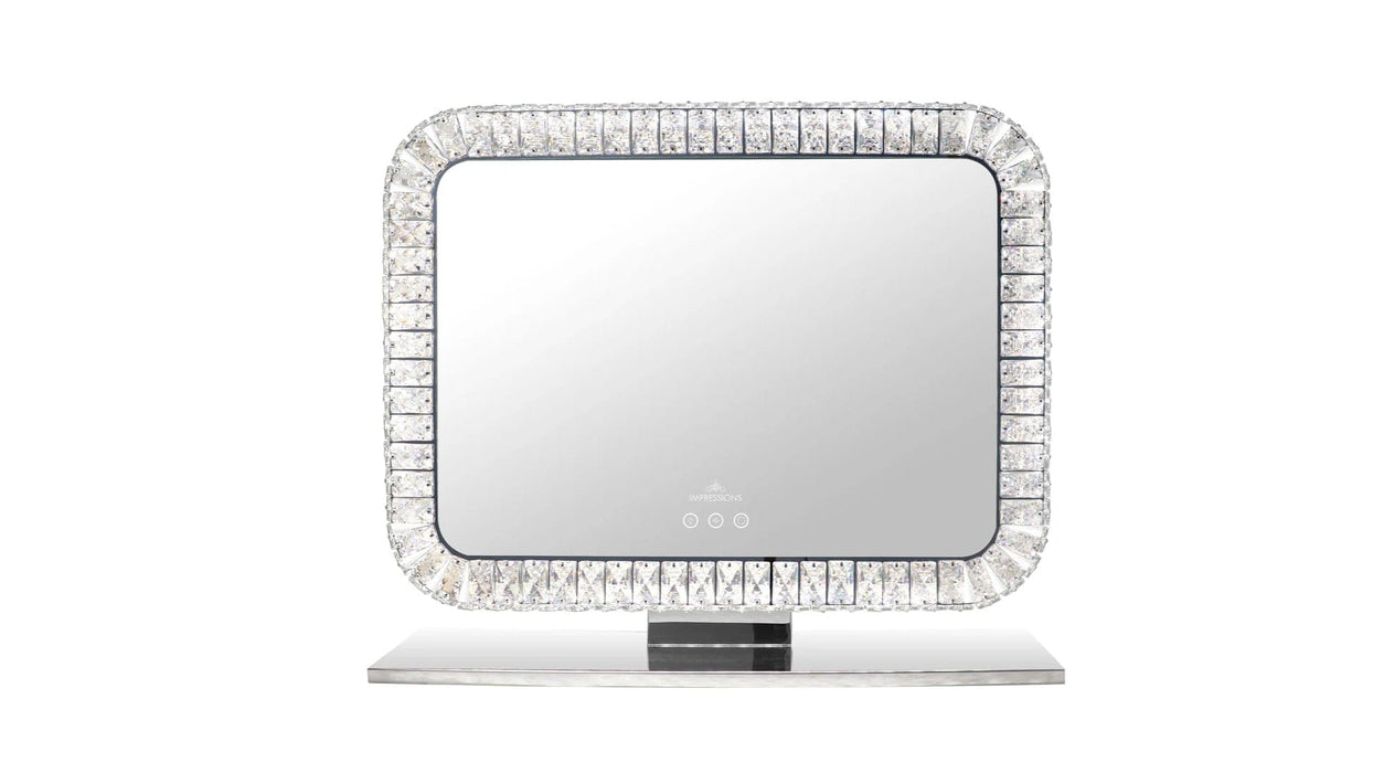 Bling Landscape White Metal & Plastic Vanity Mirror