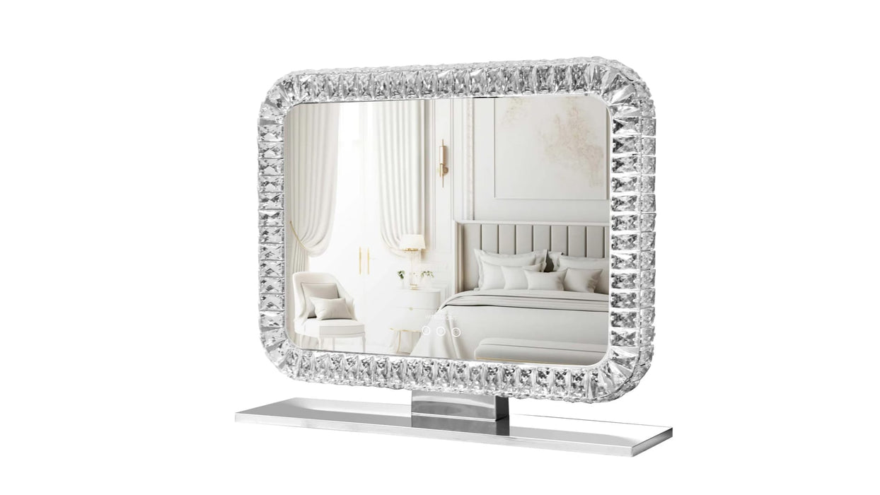 Bling vanity mirror with crystal frame, alternate product view