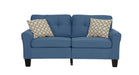 Blue Blue Polyfiber Sofa & Loveseat Set