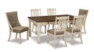 Bolanburg Beige Wood And Upholstered Standard Height 7pc Dining Table