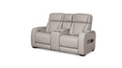 Boyington Gray Faux Leather Power Reclining Sofa & Loveseat Set