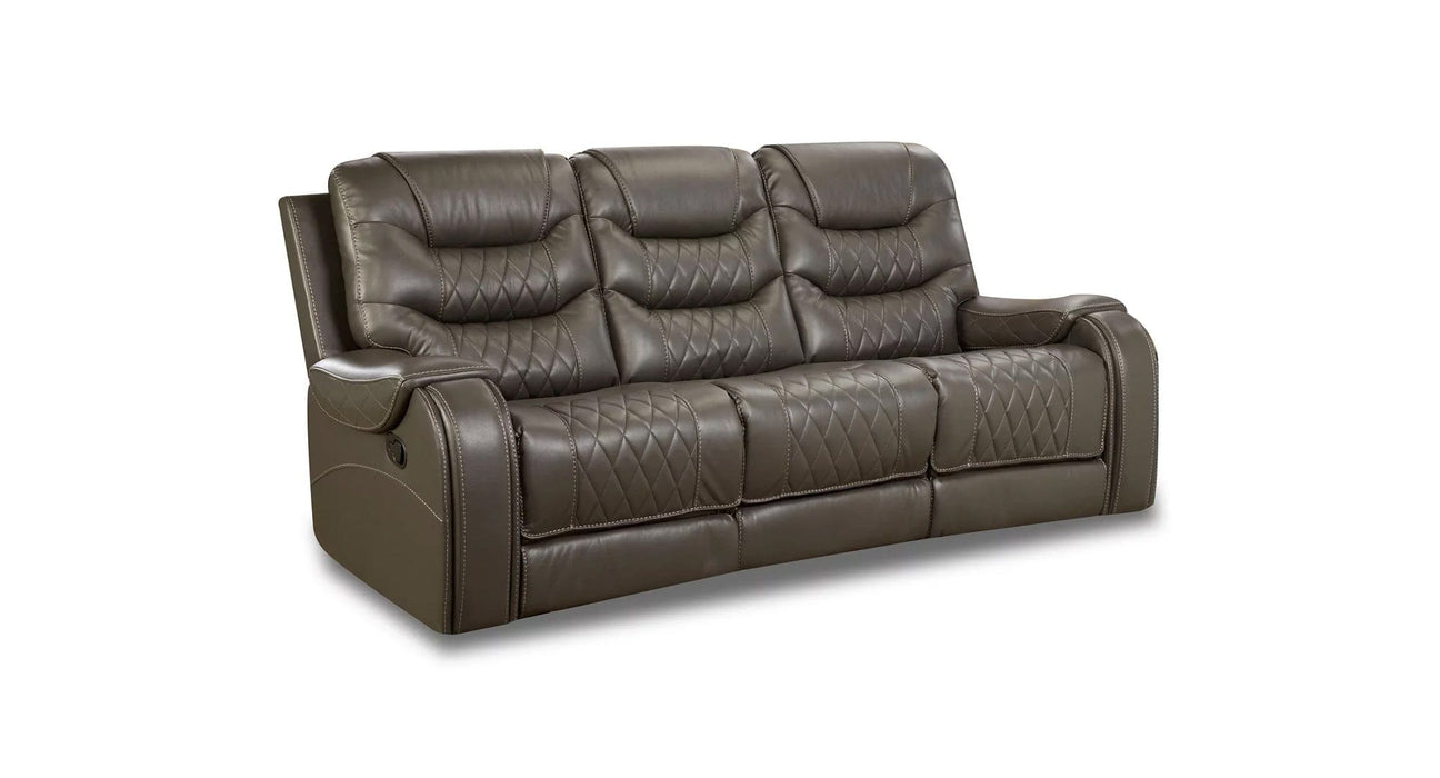 Brighton Brown Faux Leather Reclining Sofa