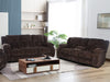Bronco Brown Fabric Reclining Sofa And Loveseat Set