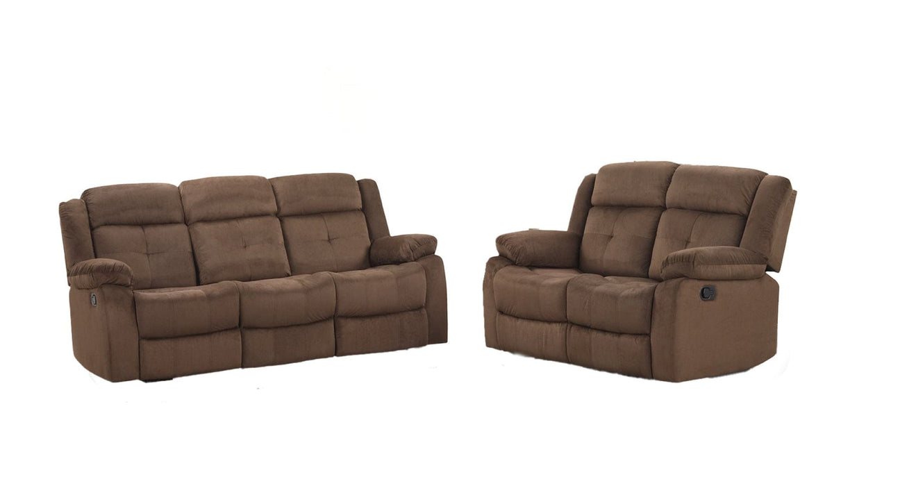 Brown Fabric Sofa & Loveseat Set