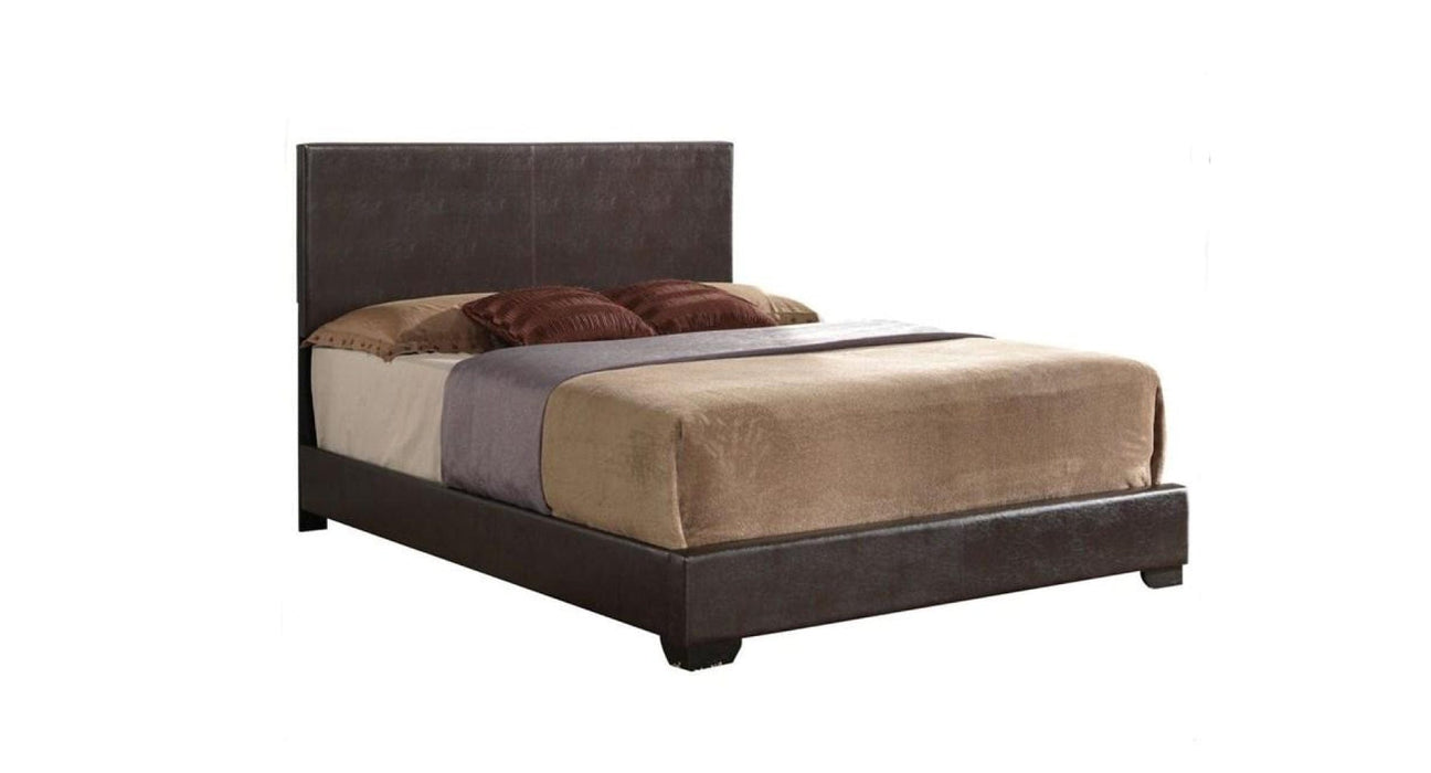 Brown Faux Leather Queen Bed