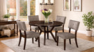 Brown Wood And Upholstered Standard Height 5pc Dining Table & Chair S