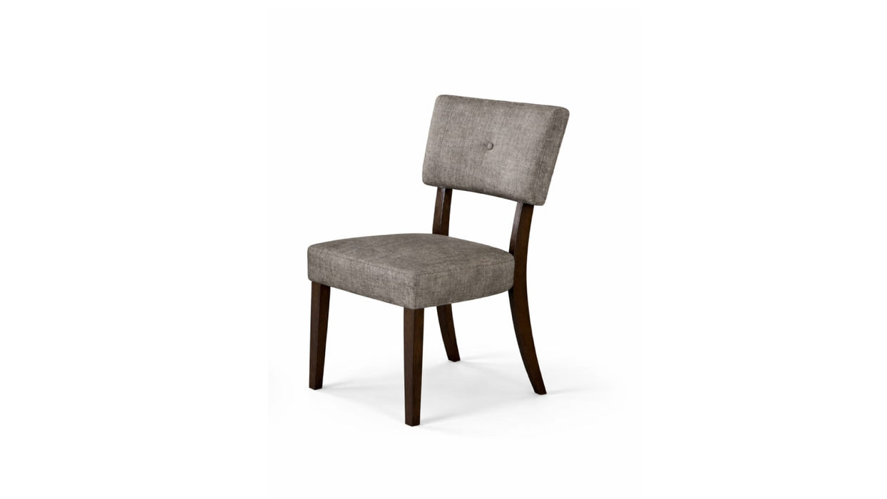 Brown Wood And Upholstered Standard Height 5pc Dining Table & Chair S
