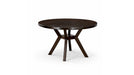 Brown Wood And Upholstered Standard Height 5pc Dining Table & Chair S