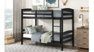 Brown Wood Twin Over Twin Bunk Bed