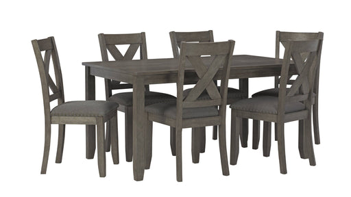 Caitbrook Gray Wood Counter Height 7pc Dining Table & Chair Set