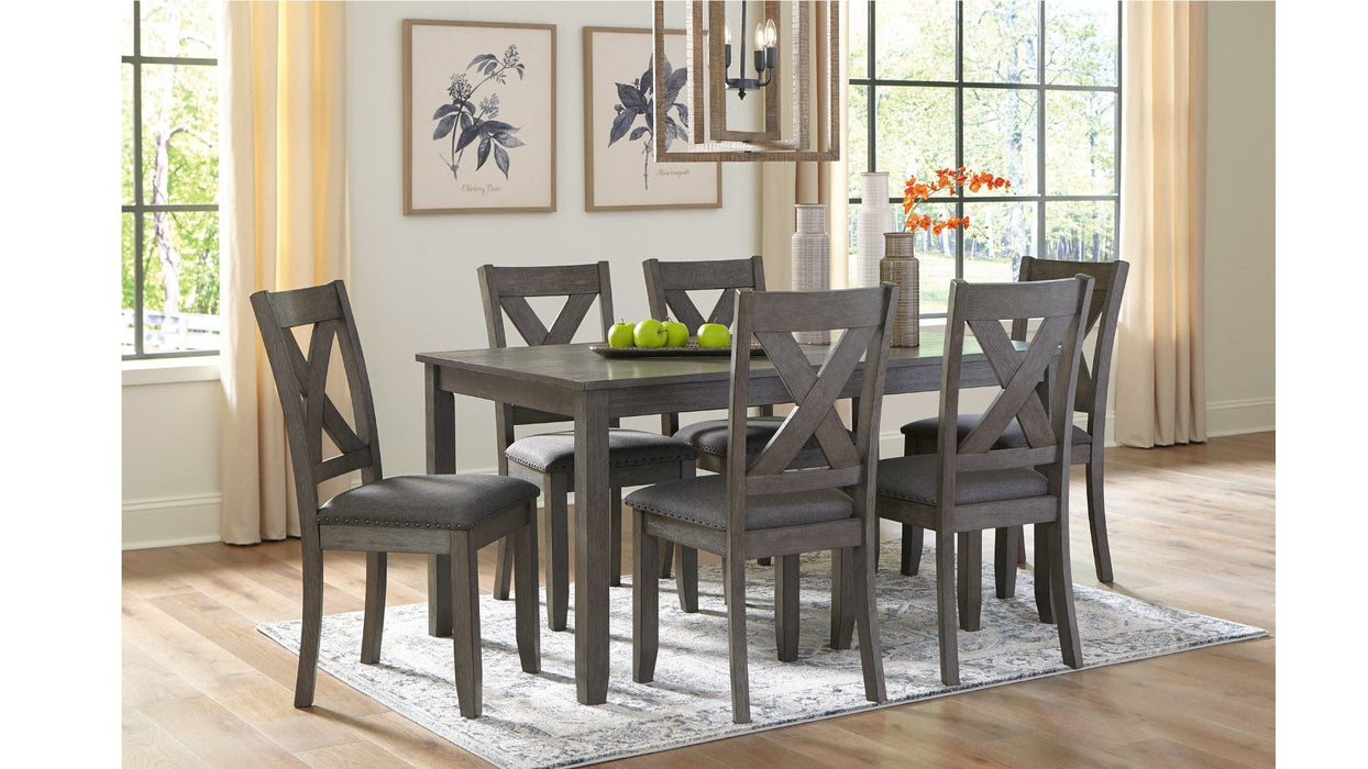 Caitbrook Gray Wood Counter Height 7pc Dining Table & Chair Set