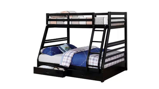 Cali Black Wood Twin Over Full Bunk Bed
