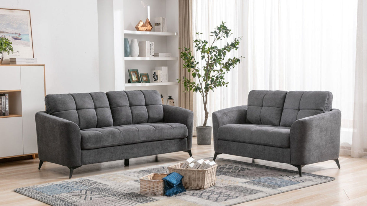 Callie Gray Fabric Sofa & Loveseat Set
