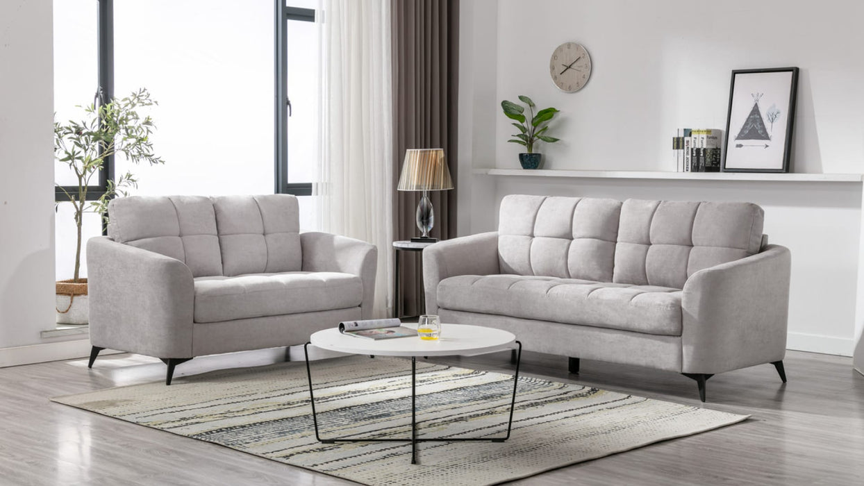 Callie Gray Velvet Sofa & Loveseat Set