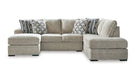 Calnita Beige Polyester Sectional Sofa