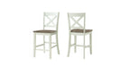 Carmel White Wood Counter Height 5pc Dining Table & Chair Set