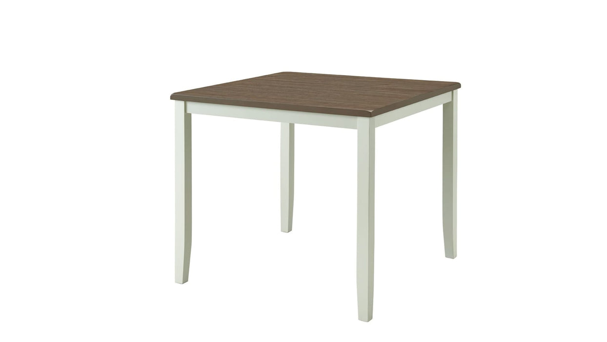 Carmel White Wood Counter Height 5pc Dining Table & Chair Set