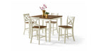 Carmel White Wood Counter Height 5pc Dining Table & Chair Set