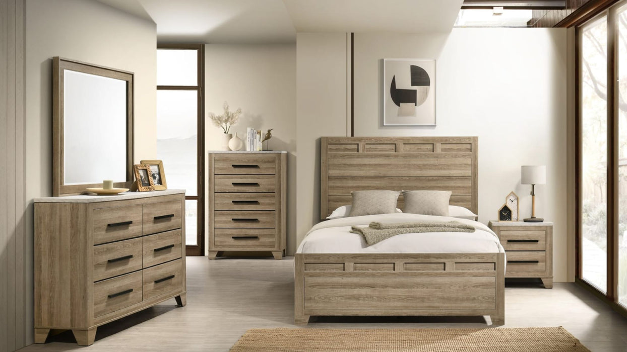 Caro Natural Wood Queen Bedroom Set