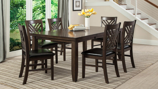Cassidy Brown Wood Counter Height 7pc Dining Table & Chair Set