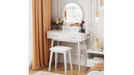 Cecilia White Wood And Upholstered Vanity
