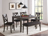 Chandler Gray Wood And Upholstered Standard Height 6pc Dining Table &
