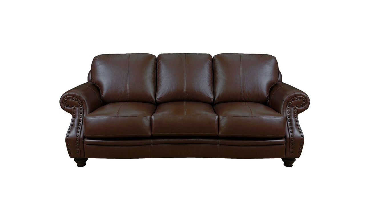 Charleston Brown Leather Match Sofa & Loveseat Set