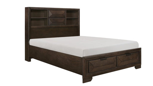 Chesky Brown Wood Queen Bed