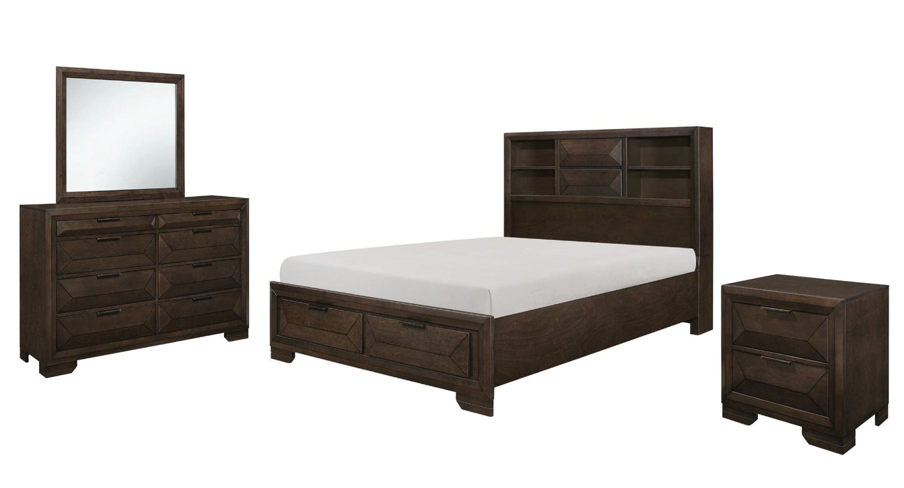 Chesky Brown Wood Queen Bedroom Set