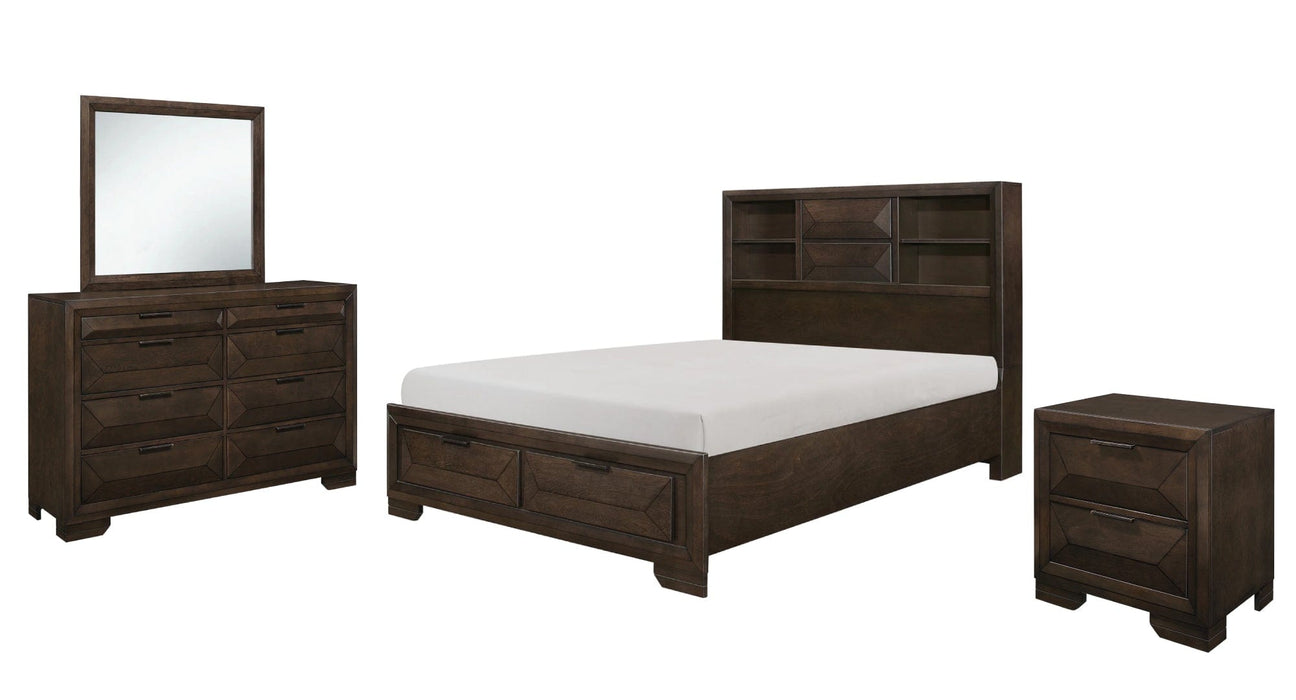 Chesky Brown Wood Queen Bedroom Set