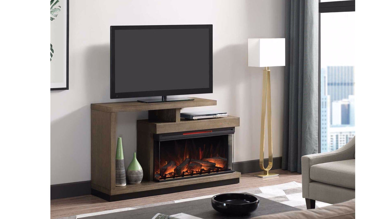 Classic Flame Gray Wood Fireplace TV Stand