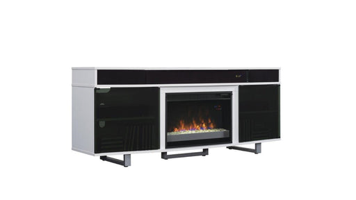 Classic Flame White Wood And Metal Fireplace TV Stand