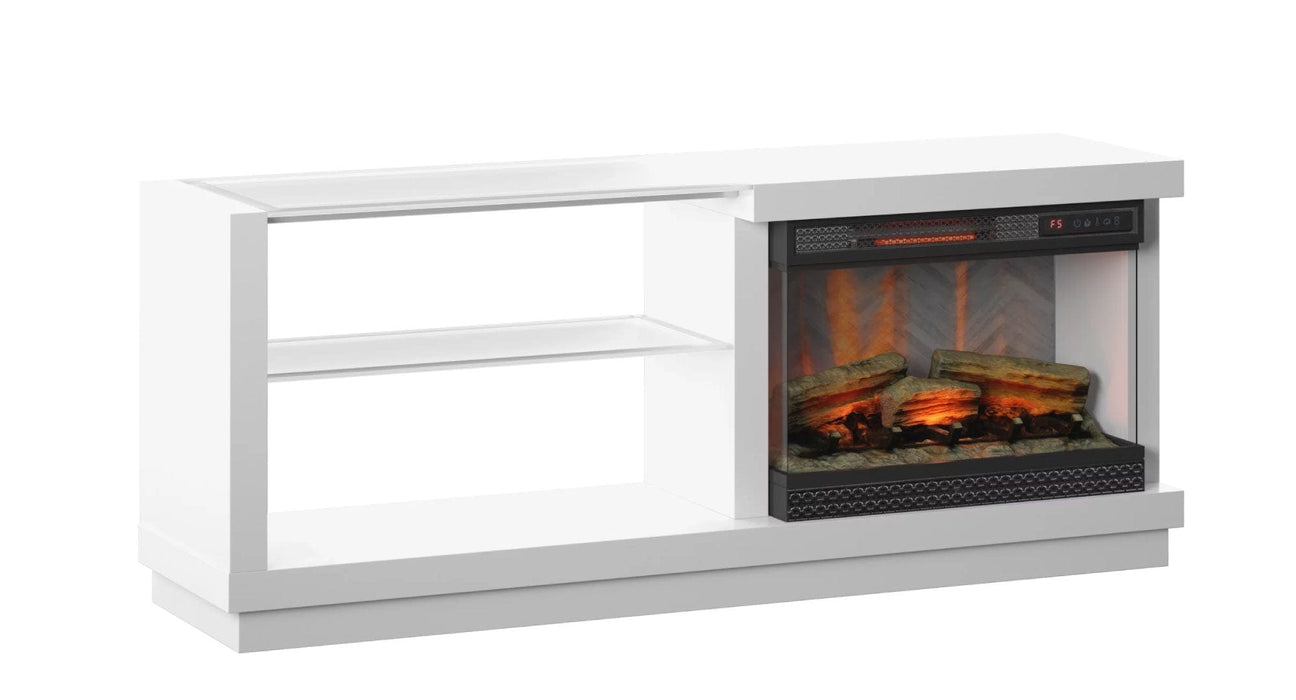 Classic Flame White Wood Fireplace TV Stand