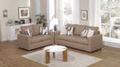 Clyde Brown Fabric Sofa & Loveseat Set