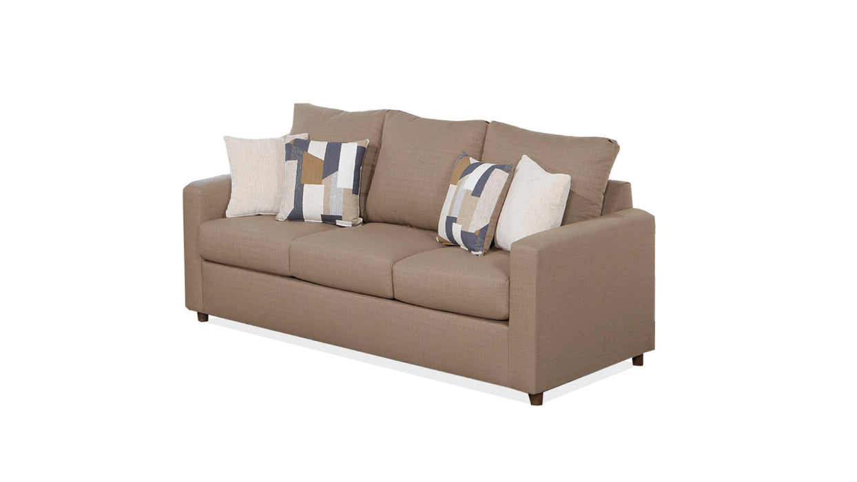 Clyde Brown Fabric Sofa & Loveseat Set
