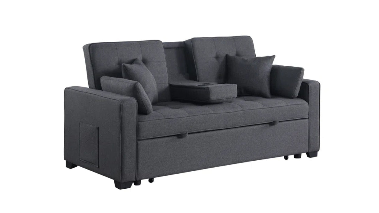 Cody Gray Linen Blend Sectional Sleeper Sofa