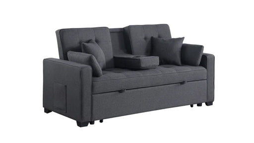 Cody Gray Linen Blend Sectional Sleeper Sofa