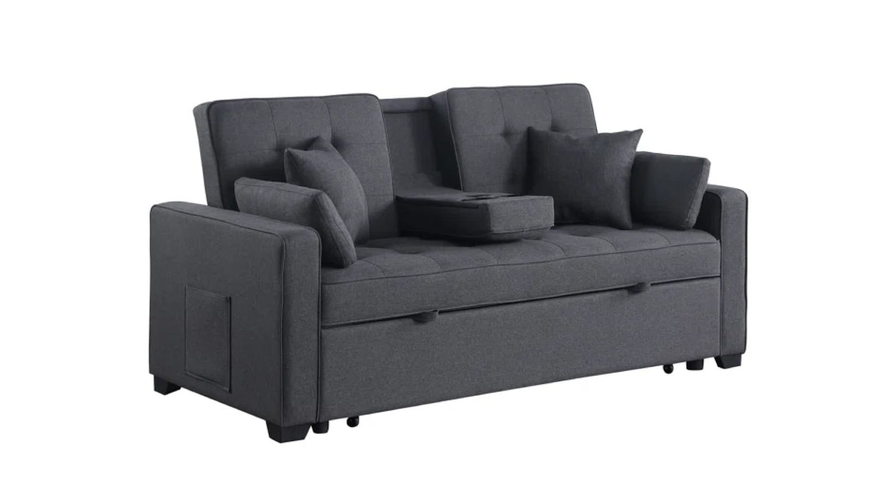 Cody Gray Linen Blend Sectional Sleeper Sofa