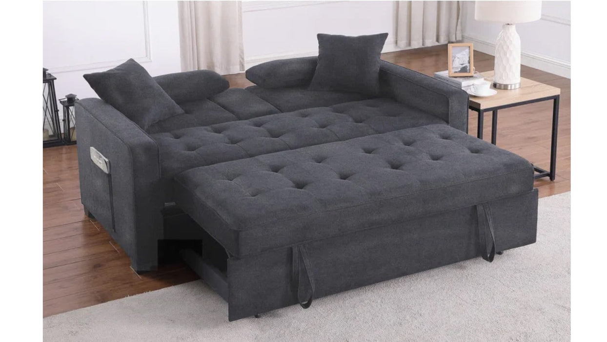 Cody Gray Linen Blend Sectional Sleeper Sofa