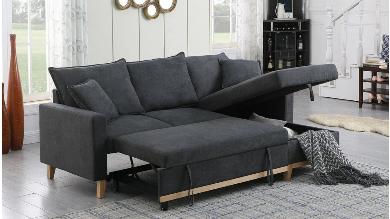 Colton Gray Fabric Sectional Sleeper Sofa