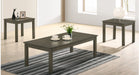 Contemporary Gray Wood 3pc Coffee Table Set