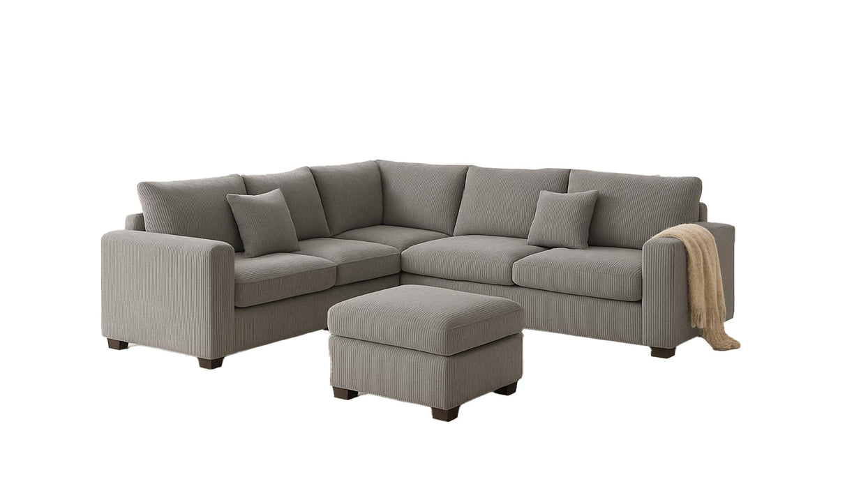 Corduroy Gray Corduroy Sectional Sofa