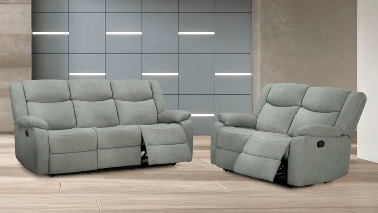 Cosmo Gray Fabric Reclining Sofa And Loveseat Set