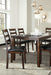 Coviar Brown Wood Standard Height 6pc Dining Table & Chair Set