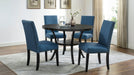 Crispin Blue Wood And Upholstered Counter Height 5pc Dining Table & C