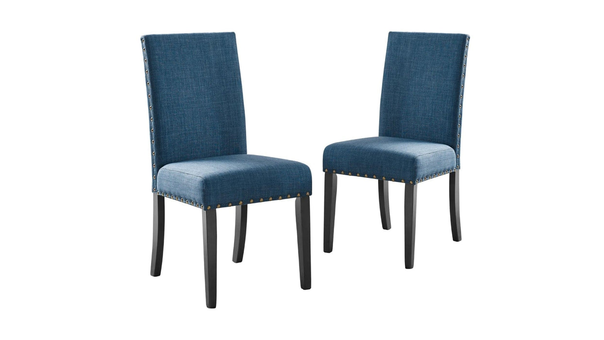 Crispin Blue Wood And Upholstered Counter Height 5pc Dining Table & C