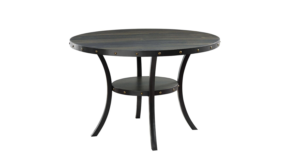 Crispin Blue Wood And Upholstered Counter Height 5pc Dining Table & C